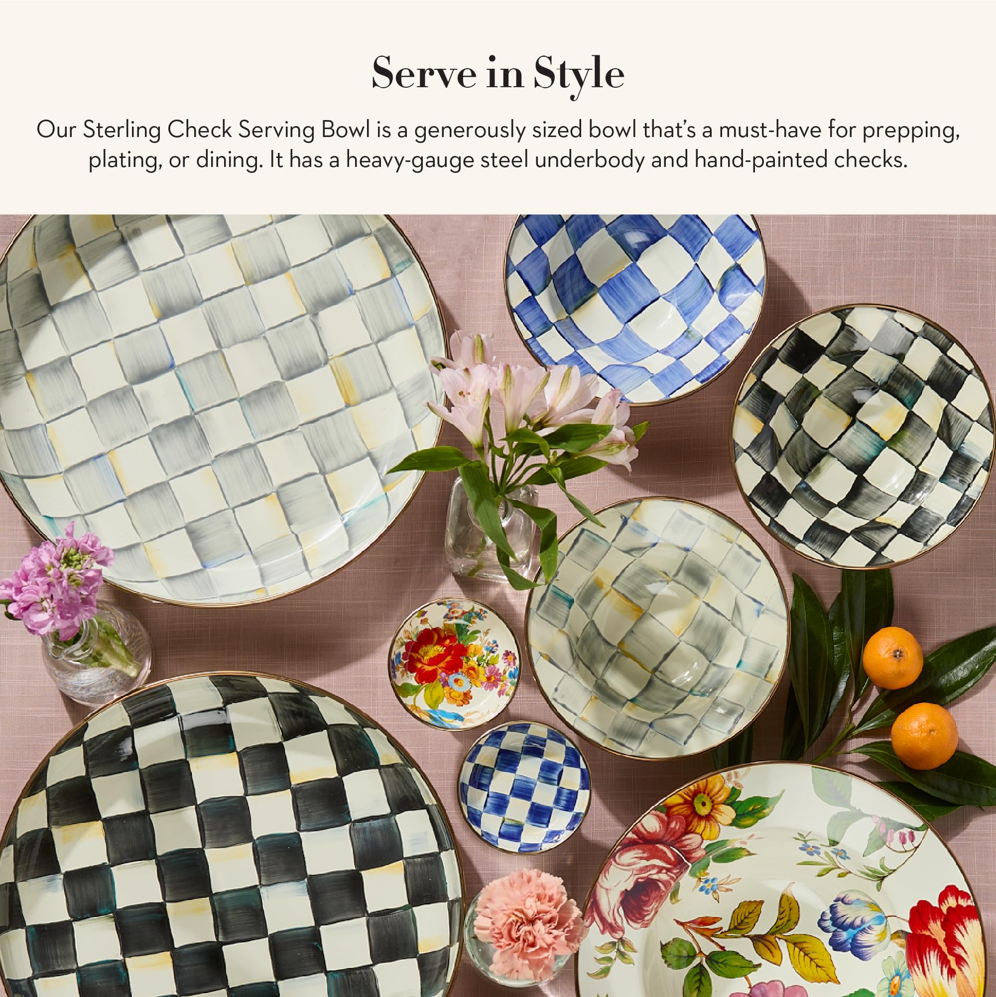 マッケンジーチャイルズ　ボウル Amazon.com | MACKENZIE-CHILDS Enamel Serving Bowl, Enamel